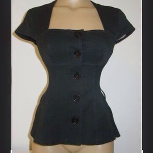 Sexy Black Corporate Goth Bustier Top